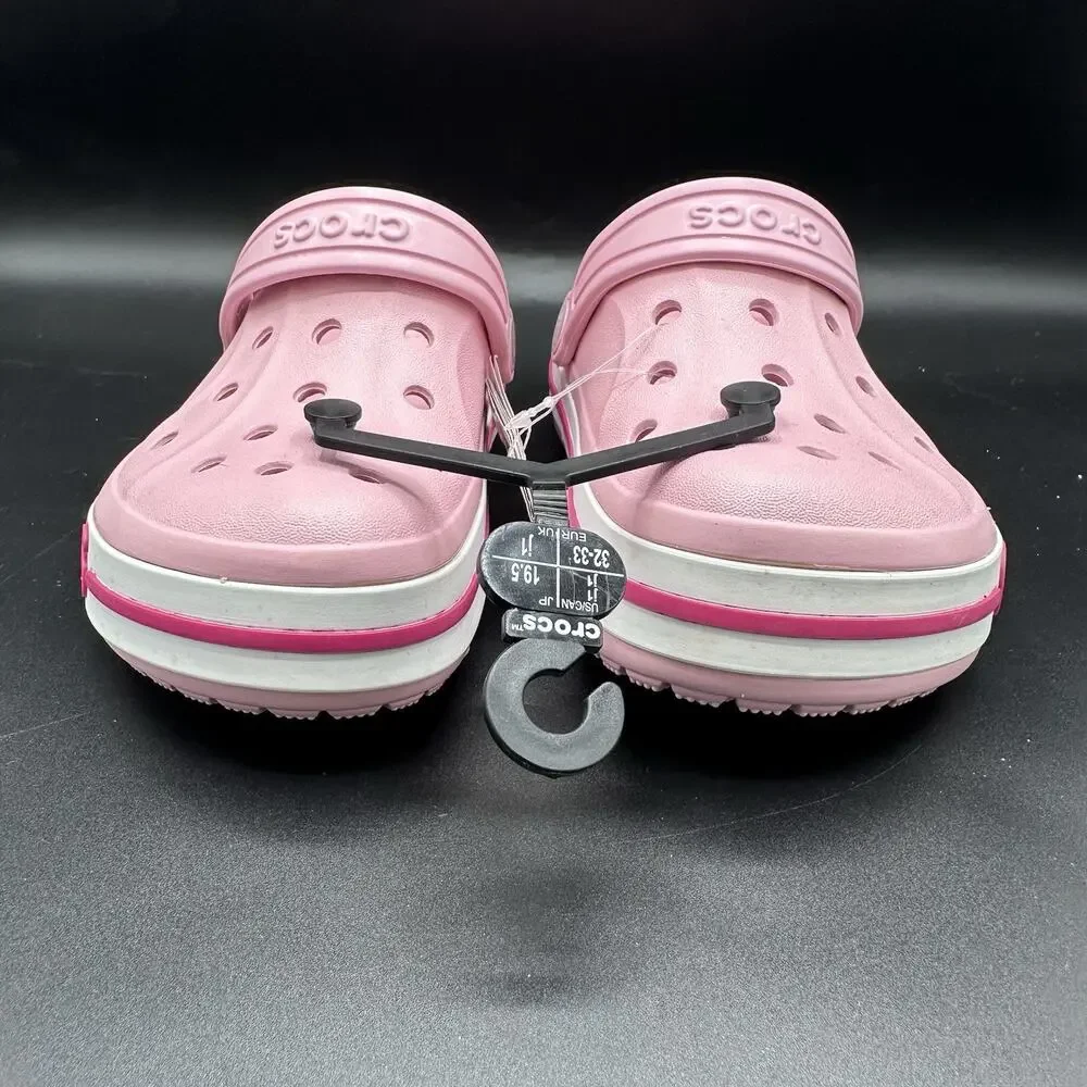 Kids Juniors Crocs Pink Bayaband Clog K Size 1 (j1) Comfort Shoes 205100-606 NEW